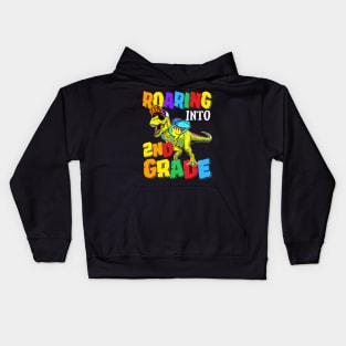 Roaring Into 2nd Grade Dinosaur Back To School Kids Hoodie